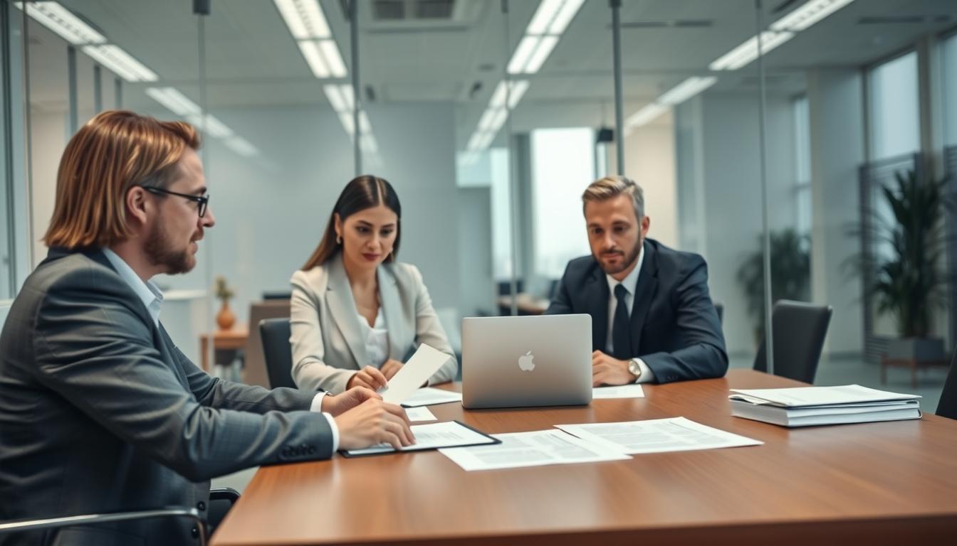 Family examining legal papers